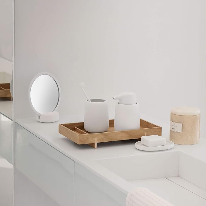 blomus SONO Magnifying Vanity Mirror 18.5cmx17cmx9cm / 7.3"x6.7"x 3.5" Moonbeam (Beige)