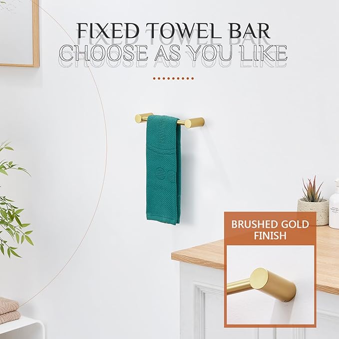 KOKOSIRI Towel Ring for Bathroom Hardware Accessories 9-Inch Hand Towel Holder Contemporary Wall Mounting Brushed Gold Stainless Steel, B4007BG-L9
