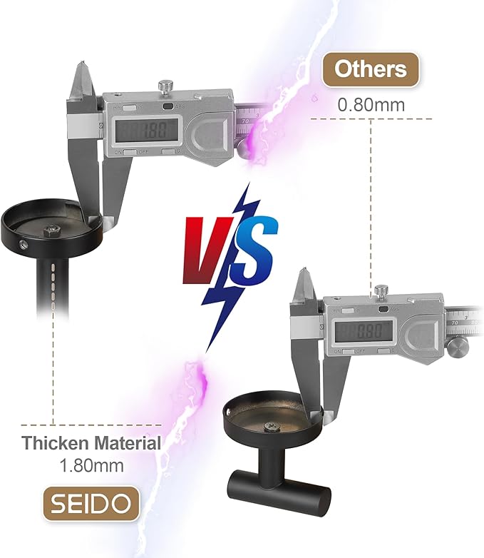 SEIDO Double Towel Bar for Bathroom Wall 16”L, 304 Stainless Steel Bathroom Towel Holder, 2-Bar Design Bathroom Towel Rack, Matte Black, 16 inch