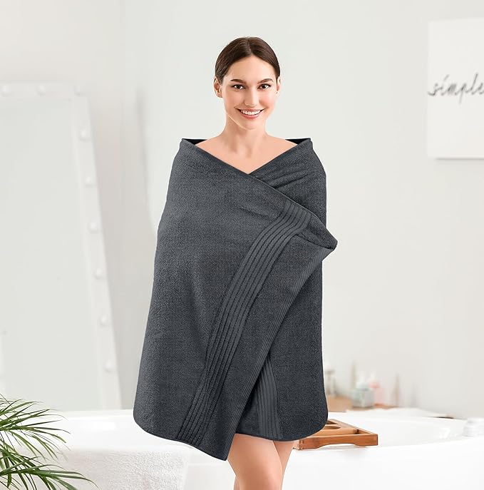 Utopia Towels 4 Pack Bath Towels Set, 27 by 54 Inches, 100% Ring Spun Cotton, Quick Dry, Highly Absorbent, Soft Feel Towels, Perfect for Daily Use, Grey