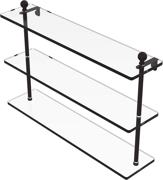 Allied Brass MA-5/22 Mambo Collection 22 Inch Triple Tiered Glass Shelf, Oil Rubbed Bronze