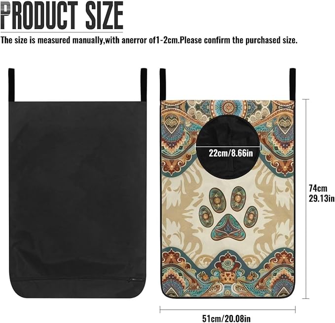 ZOUTAIRONG Tribal Paw Hanging Laundry Bag Over The Door Laundry Hamper Laundry Basket Home Storage Organizers Dirty Clothes Hamper for Bedroom for Gifts Laundry Baskets
