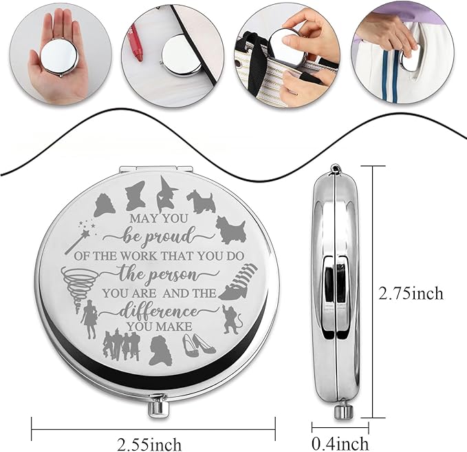 PLITI Fantasy Movie Inspired Gift Fairy Tales Lover Gift May You Be Proud of The Work That You Do Compact Mirror for Movie Fans (Be Proud WOZ CM)