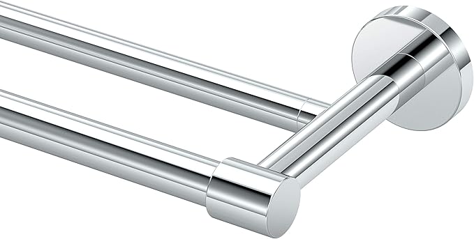 Gatco 4664 Reveal 24" Double Towel Bar, Chrome | Wall Mounted Bathroom Double Towel Holder | Towel Rack for Bathroom