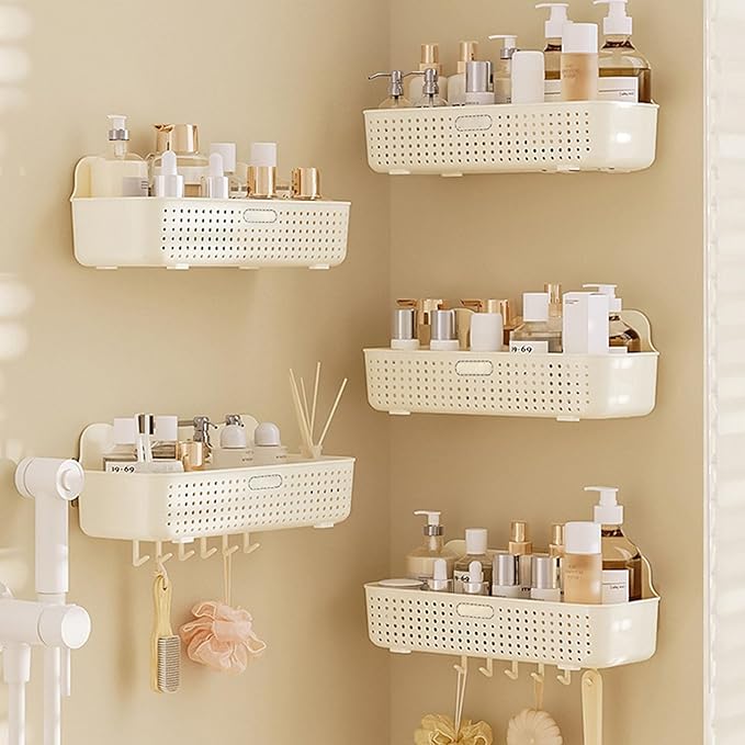 Space Saving Wall Shelf for Bathroom Kitchen Easy Installation Multiple Layer Cosmetic Organizers Bathroom Shelves