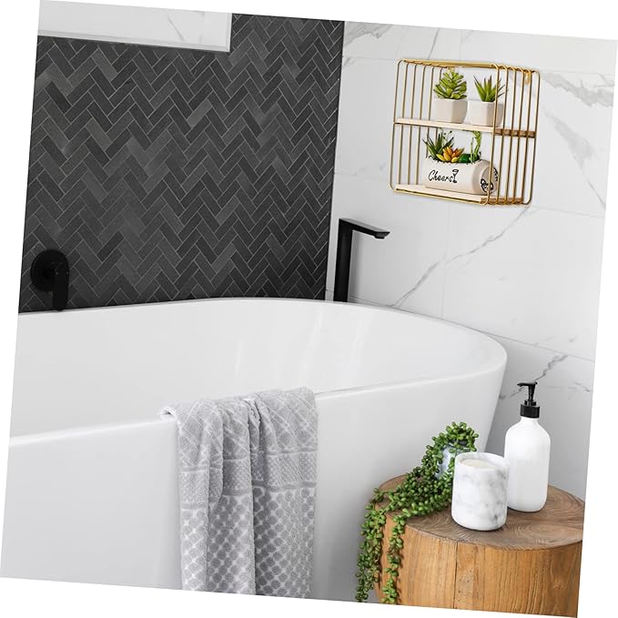 PRETYZOOM Double Bathroom Storage Rack Nail Toilet Shelf for Easy Installation Organizer for Toiletries and Cosmetics Space Saving for Bathroom and Kitchen Strong Load Bearing Design
