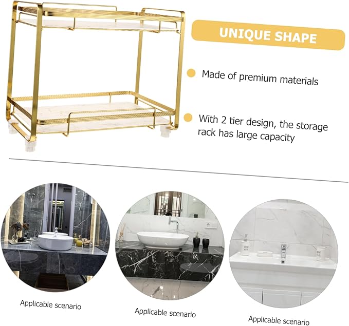 Storage Shelf Bathroom Vanity Organizer over The Toilet Rack Marble Look Space-saving