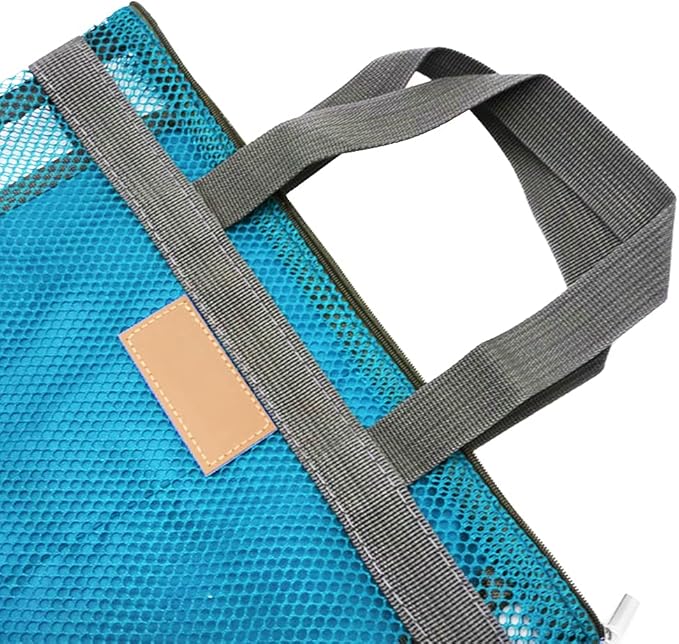 Mesh Shower Caddy Bag, Quick Dry Portable Tote Bag with Zipper and Inner Pocket, Lightweight Bath Organizer for College Dorm Bathroom, Swimming, Gym, Beach, Travel (Blue)