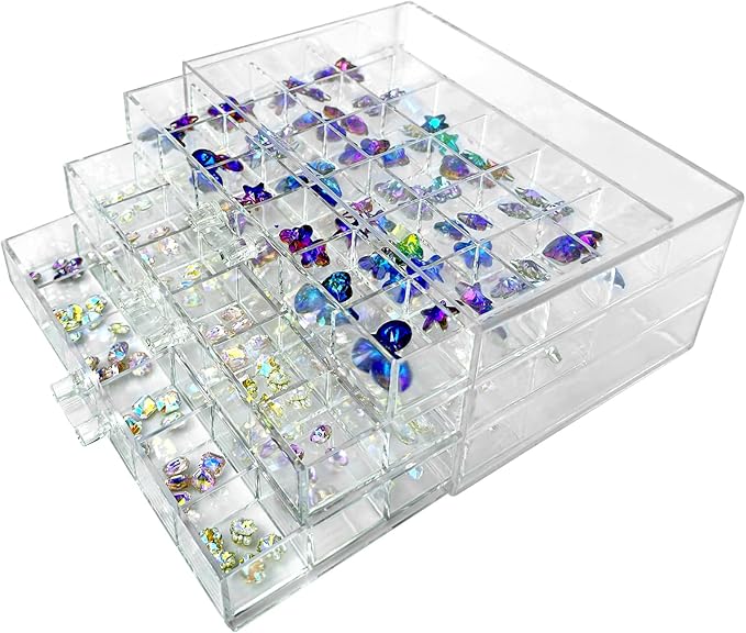 3 Tier 72 Lattice Nail Organizers and Storage Clear Acrylic Nail Jewellery Accessories Storage Case Holder Shelves Display Rack Stand for Painted Glue,Brushed Glue,Carving Glue Nail Table