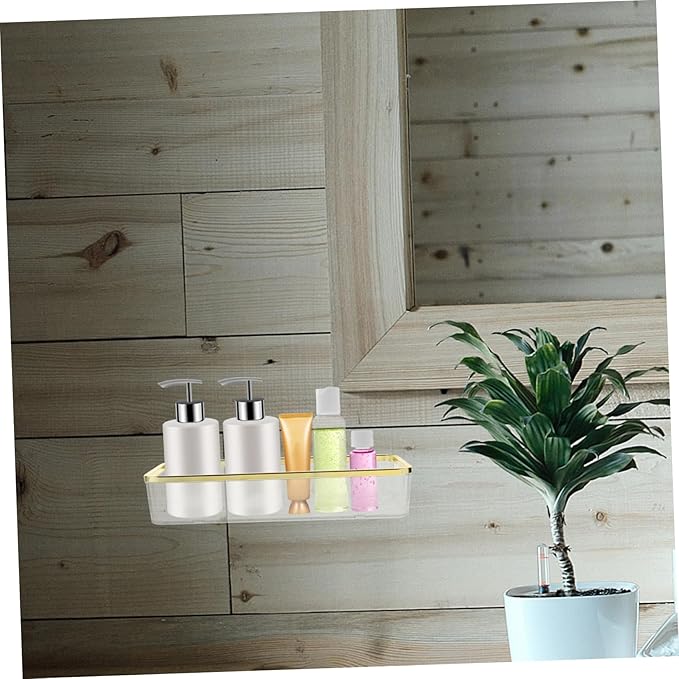 Mobestech Transparent Wall Mounted Bathroom Shelf Rack for Multi Functional Clear Storage for Skincare Products Sturdy and Elegant Design