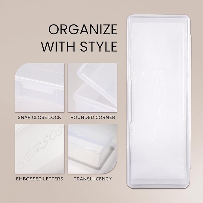 Beauticom Personal Box Storage Case for Professional Manicurist Nails Pedicure (Large Size) (40 Pieces, FROSTED)