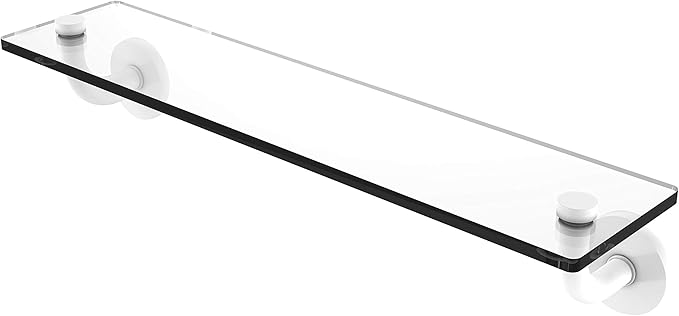 Allied Brass RM-1-22 Remi Collection 22 Inch Vanity Beveled Edges Glass Shelf, Matte White