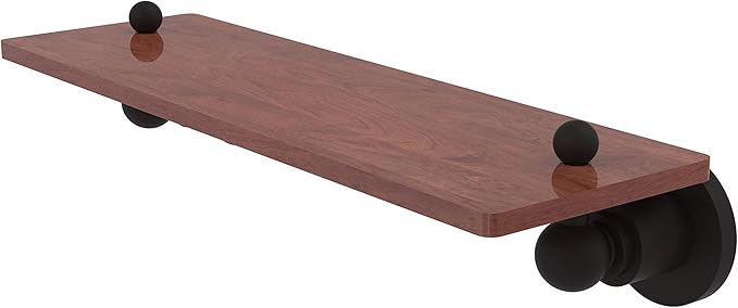 Allied Brass AP-1-16-IRW Astor Place Collection 16 Inch Solid IPE Ironwood Wood Shelf, Oil Rubbed Bronze