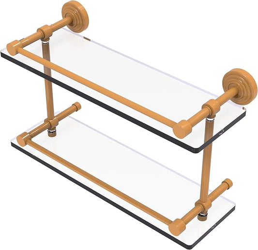 Allied Brass Double Glass Shelf with Gallery Rail