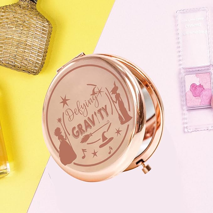 KEYCHIN Witch Pocket Mirror Musical Fans Gifts Defying Witch Compact Makeup Mirror Musical Theatre Witch Merch(Defying-RG)