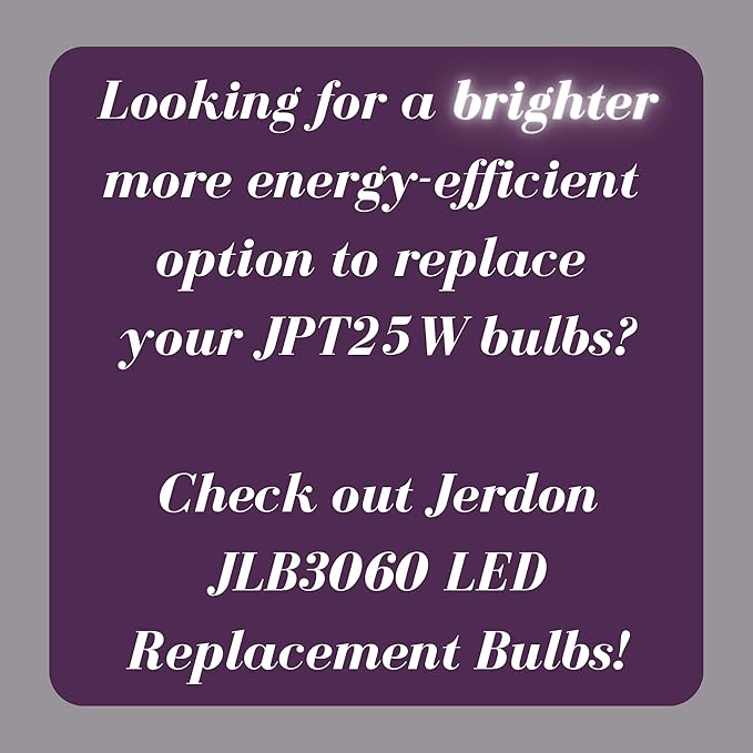 JERDON LED Replacement Light Bulb for Makeup Mirrors - (1) 3000K and (1) 6000K Lightbulbs - JLB3060