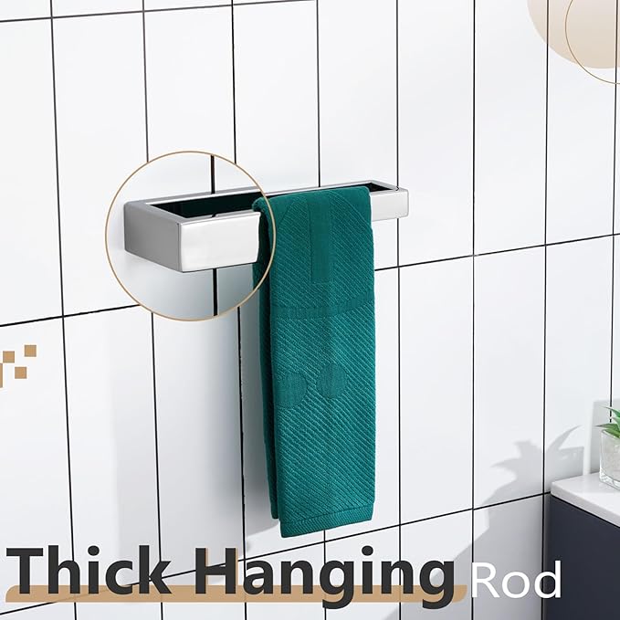KOKOSIRI Towel Ring Chrome Hand Towel Bar Rack 9-Inch Kitchen Holder Polished Stainless Steel for Bathroom Hardware Wall Mounted, 1 Pack B4008CH-L9