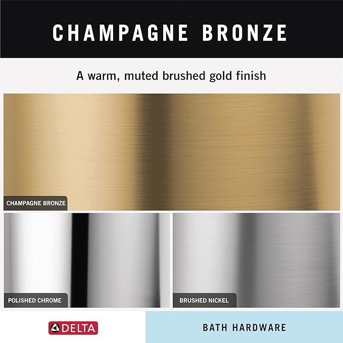 DELTA Vero Towel Bar, Champagne Bronze Bathroom Towel Holder, Bathroom Accessories, 77724-CZ