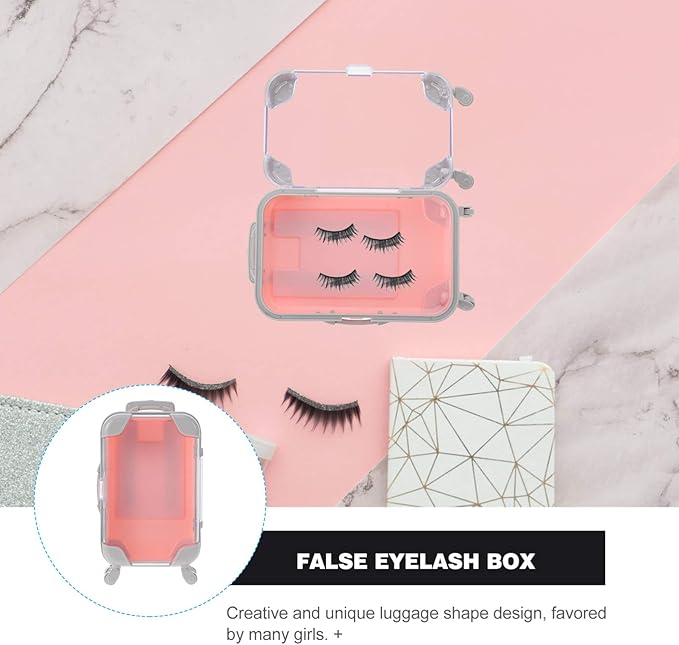 Lurrose 1pc False Eyelash Suitcase False Eyelash Case Organizer Plastic Lash Fake Lash Holder Empty Organizer