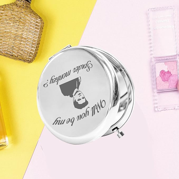 KEYCHIN Vampire Movie Pocket Mirror Vampire Edward and Bella Fans Gifts Will You Be My Spider Monkey Compact Mirror for Women Girls Teenager (Spider Monkey-S)