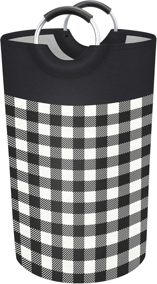 BlissTotes Laundry Basket, Laundry Hamper, Hampers for Laundry, Clothes Baskets Collapsible With Handles Waterproof For Bathroom Storage College Dorm, Family (Black, L)