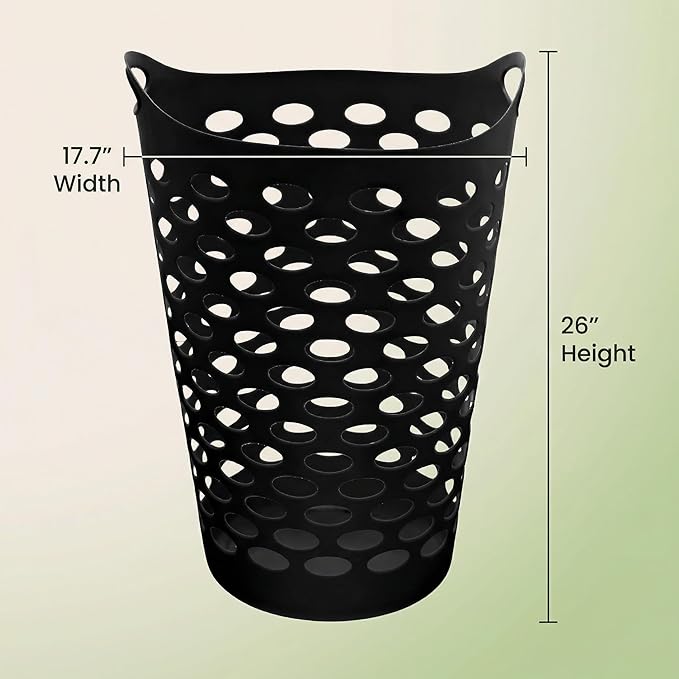 (3-PACK) Portable Round Plastic Laundry Basket, With a Capacity of 2.2 Bushels, Equipped with Handles, Easy to Clean, Suitable for Homes, Dormitories, Bathrooms and Laundry Rooms