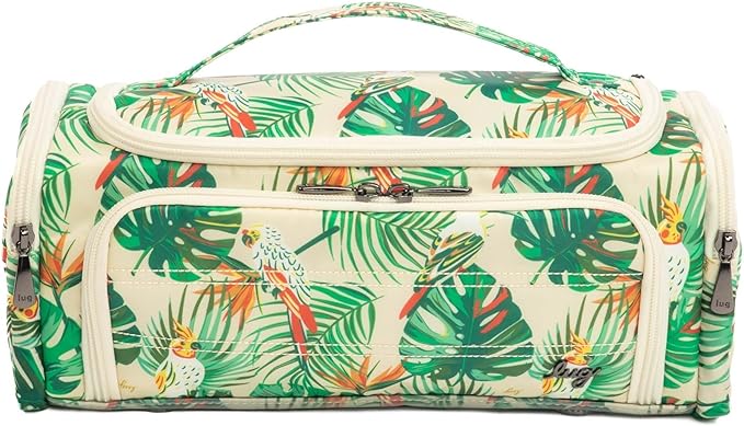 Lug Trolley Cosmetic Case, TROPICAL BIRDS CREAM