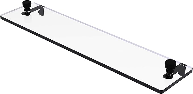 Allied Brass FT-1/22-BKM Ft 1 22 Foxtrot Inch Vanity Beveled Edges Glass Shelf, 22 Inch, Matte Black
