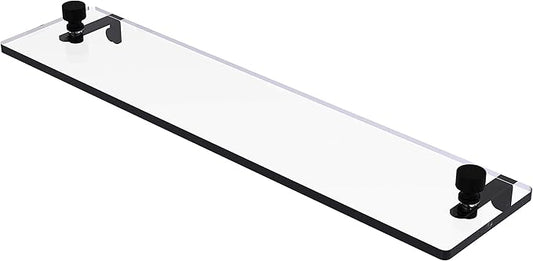 Allied Brass FT-1/22-BKM Ft 1 22 Foxtrot Inch Vanity Beveled Edges Glass Shelf, 22 Inch, Matte Black