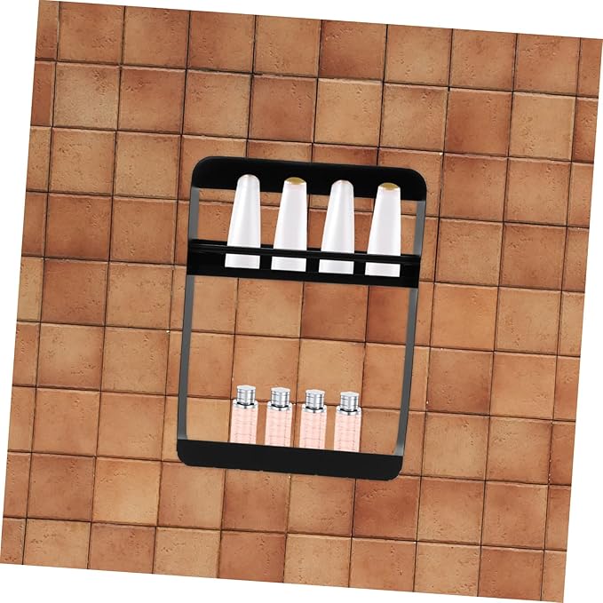 LIFKOME Wall Mounted Storage Rack Multi Functional Bathroom Shelf for Shampoo and Cosmetics Easy Installation Space Saving Design No Drilling Required