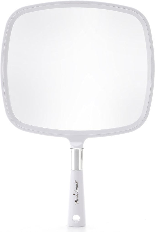 Miss Sweet Handheld Mirror Makeup Mirror 9inch*8inch (White)