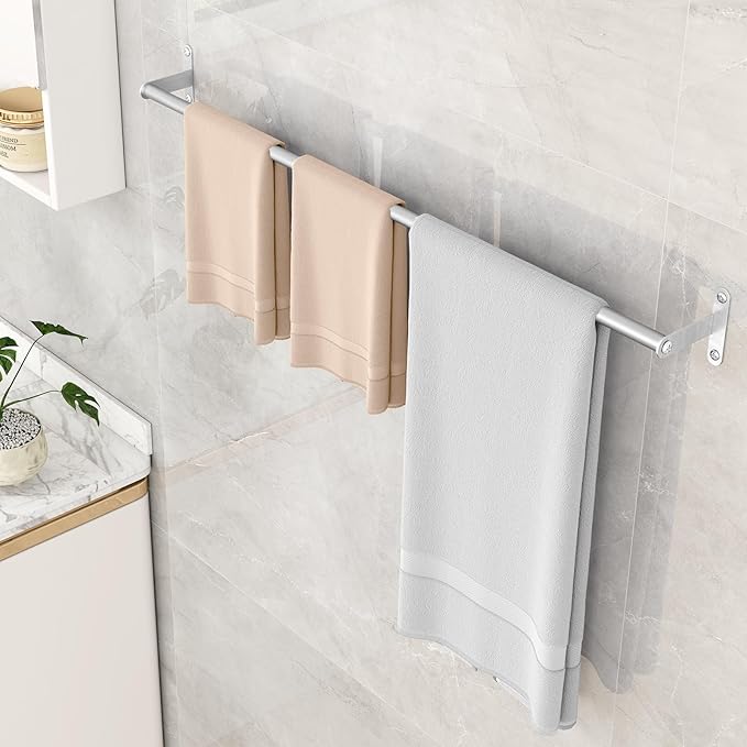 MKO Bath Towel Bar, Modern 30-Inch Towel Rod for Bathroom Wall Mounted, Bathroom Towel Holder Bars, Brushed Nickel