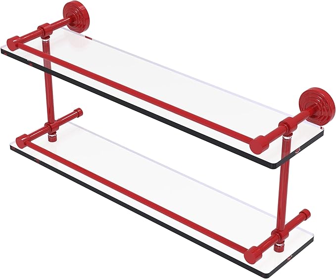 Waverly Place Collection Double Glass Shelf with Gallery Rail