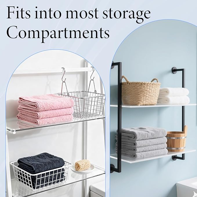 4 Pcs Medicine Cabinet Replacement Shelves 13 Inch Medicine Acrylic Shelves Wall-Mounted and Hanging Suitable for Bathroom Kitchen Living Room (Clear)