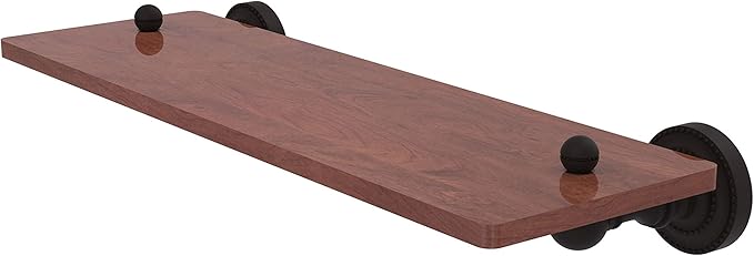 Allied Brass DT-1-16-IRW Dottingham Collection 16 Inch Solid IPE Ironwood Wood Shelf, Oil Rubbed Bronze