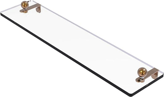 Allied Brass PR-1/16-BBR Pr 1 Inch Vanity Beveled Edges Glass Shelf, 16 Inch, Brushed Bronze