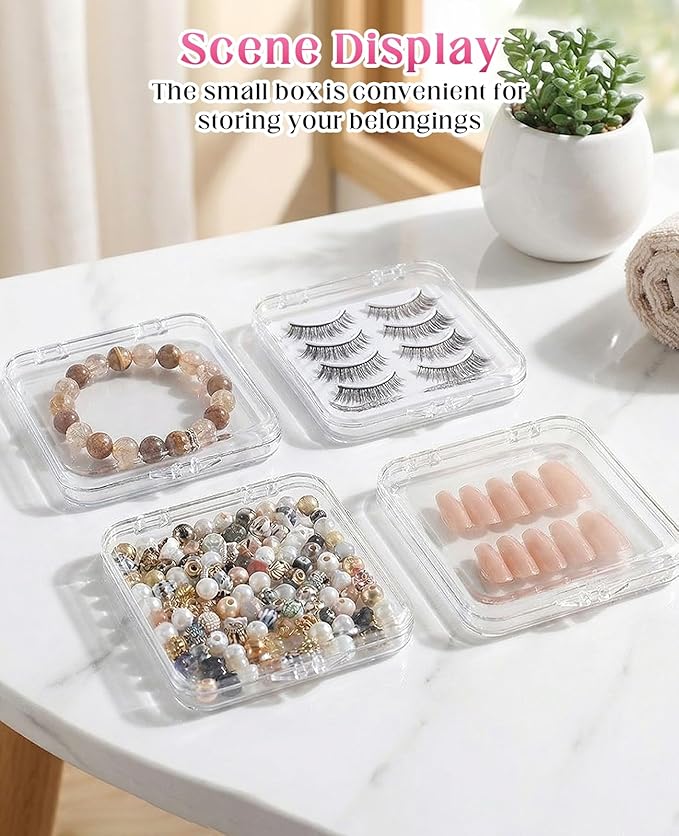 18PCS Press on Nail Packaging Case, False Nail Storage Boxs Container Holder with 60Pcs Adhesive Double