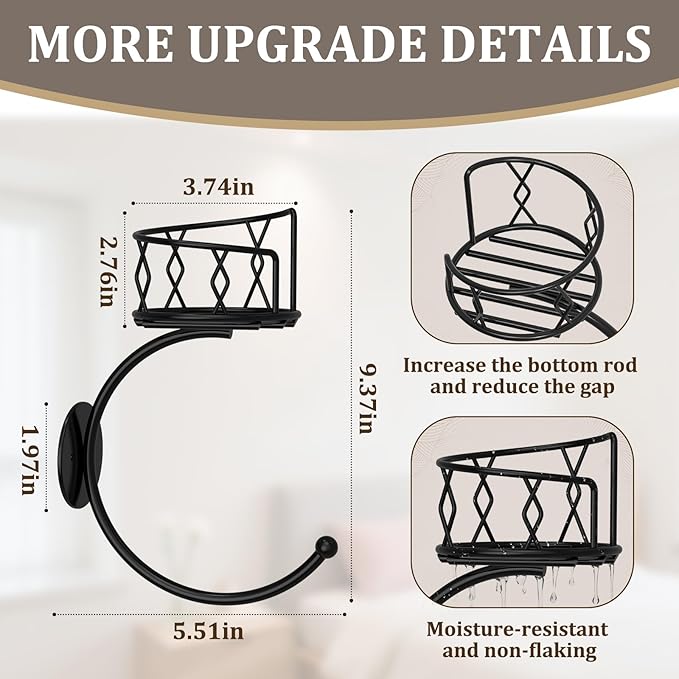Fashion Matte Black Towel Hook with Candle Holder, Metal Sturdy Wall-Mounted Hand Towel Holder for Bathroom, Holder for Glasses, Candles and Plants, Coat Rack for Bedroom and Bathroom Decor