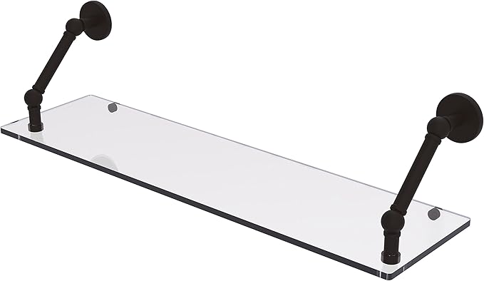 Allied Brass P1000-1-30 Prestige Skyline Collection 30 Inch Floating Glass Shelf, Oil Rubbed Bronze