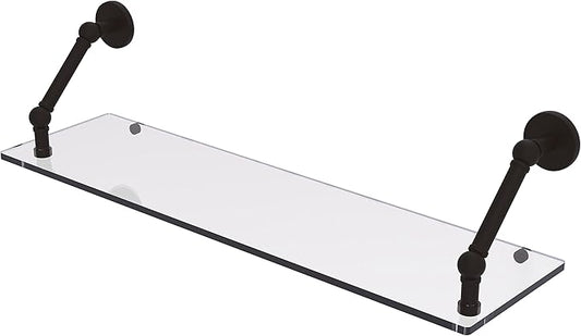 Allied Brass P1000-1-30 Prestige Skyline Collection 30 Inch Floating Glass Shelf, Oil Rubbed Bronze
