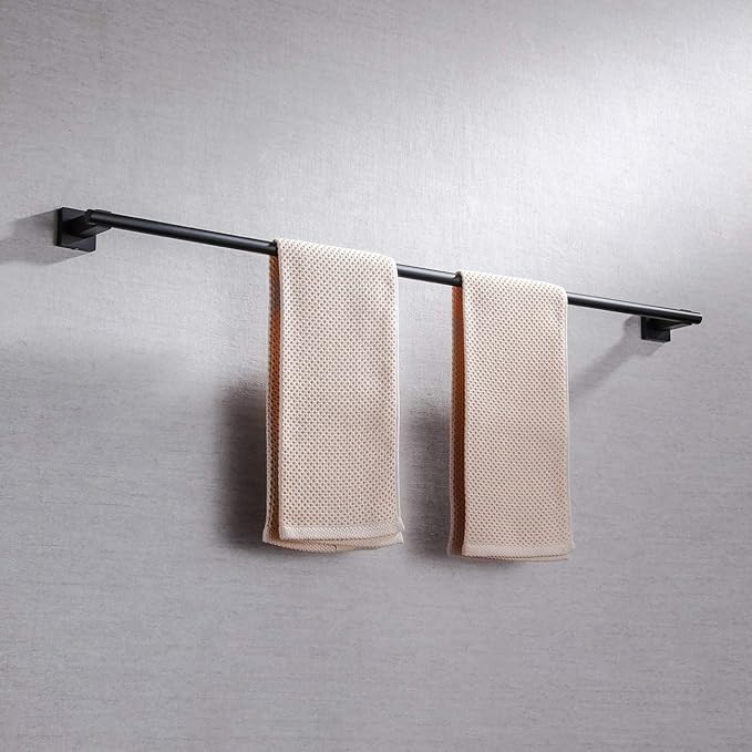 Miyili 36-Inch Matte Black Towel Bar SUS 304 Stainless Steel Towel Holder for Bathroom or Kitchen Wall Mount, A02B90A