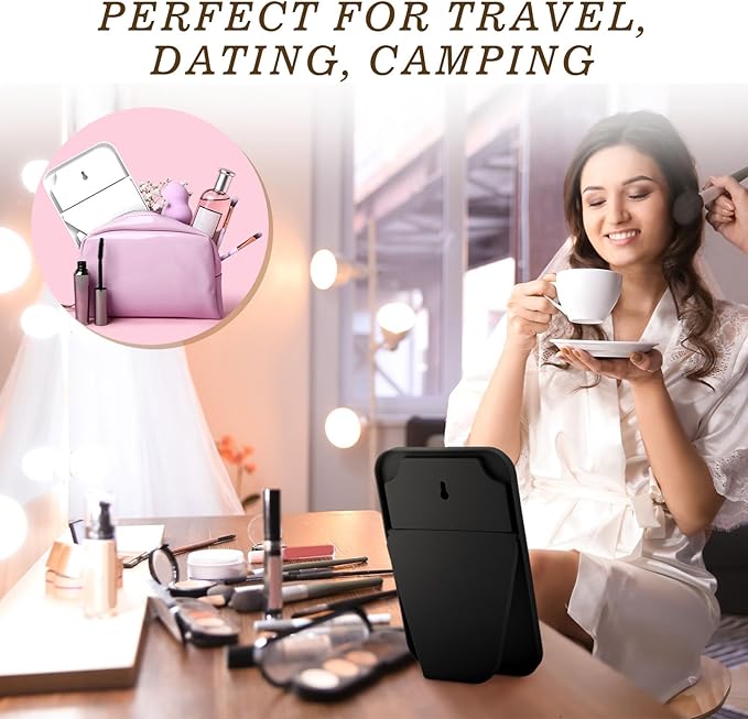 Cinnvoice 12 Pack Desktop Makeup Mirror Bulk 90° Adjustable Portable 8" Vanity Table Mirror with Stand, Folding Travel for Makeup Party Spa Party, Women, Cosmetics Personal Beauty (Black,White)
