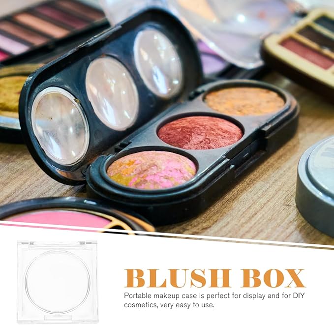 Compact Empty Blush Box 2.05 Inch Square Portable Cosmetics Container for Diy Makeup Travel Storage Highlighter Eyeshadow Case