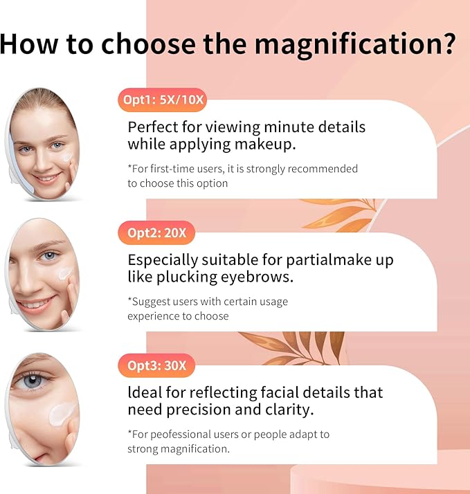Large 6” 10x Magnifying Mirror with Tweezers, Travel Magnified Mirror with Suction Cups, Magnification Desk Mirror, Makeup Mirror for Detailed Makeup