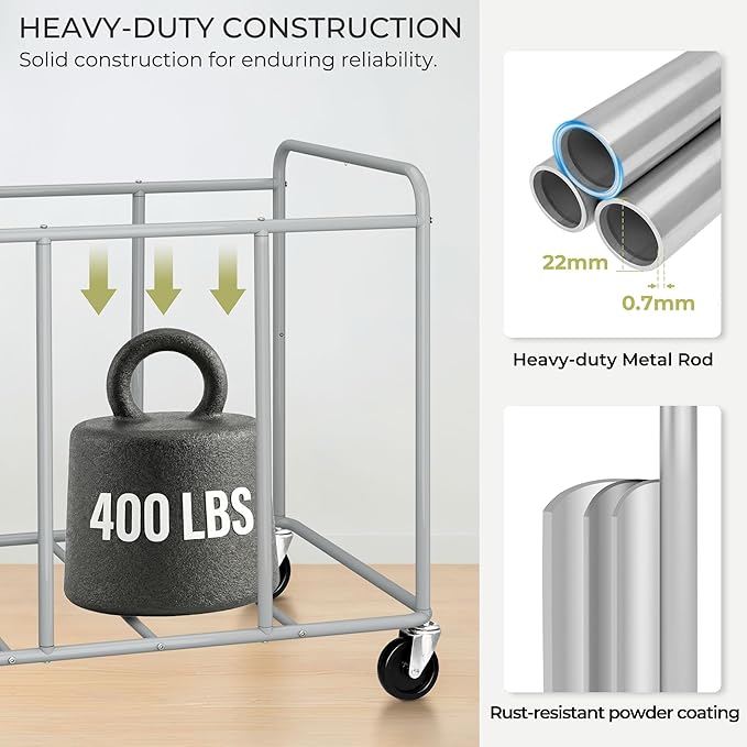 430L Commercial Laundry Cart with Wheels, Large Heavy Duty Rolling Laundry Hamper With Handle and Removable Waterproof Liner Bag, Industrial Dirty Clothes Hampers for Home & Hotel