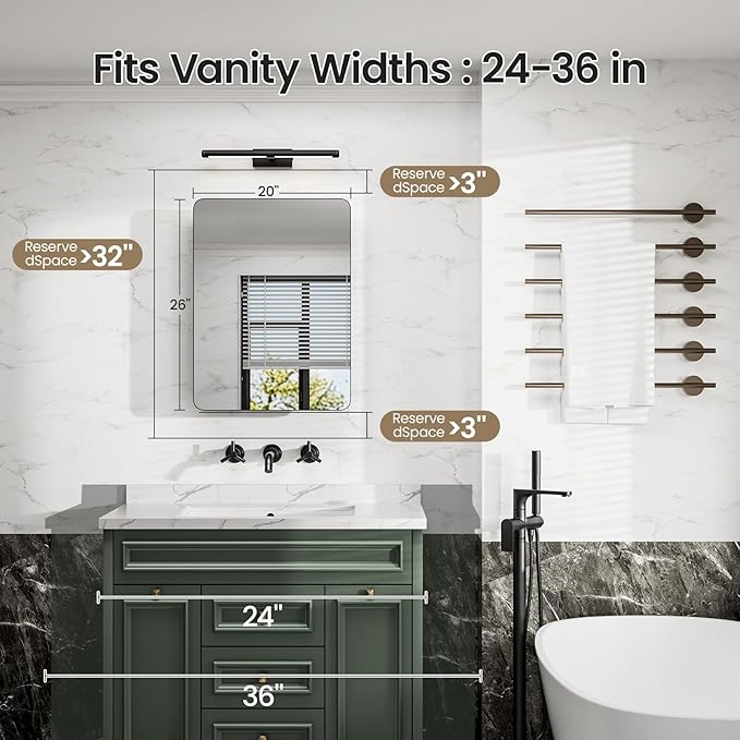 20x26 Inch Bathroom Medicine Cabinet with Mirror, Pre-Assembled Recessed or Surface Mount Wall Organizer, 6 Adjustable & Removable Tempered Glass Shelves, Soft Close DTC, Matte Black