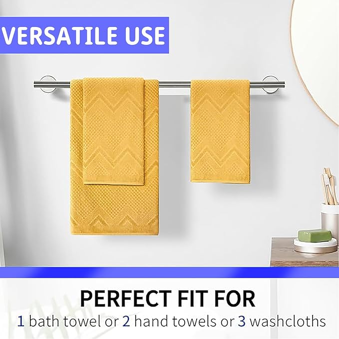 24 Inch Towel Bar, Towel Racks for Bathroom, SUS304 Stainless Steel Towel Bar for Bathroom Wall, Sturdy Towel Holder Bathroom Accessories (Silver)