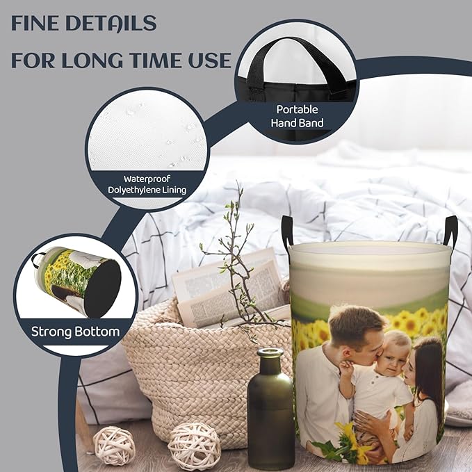 Custom Laundry Hamper, Customizable Laundry Hampers, Personalized laundry basket, custom design photo laundry hamper for Bedroom Bathroom Barbershop Living Room