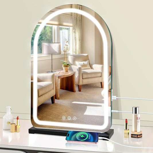 halumao 16" x 23.6" Large Makeup Vanity Mirror with Lights for Dressing Room and Bedroom,3 Color Modes,Memory Function