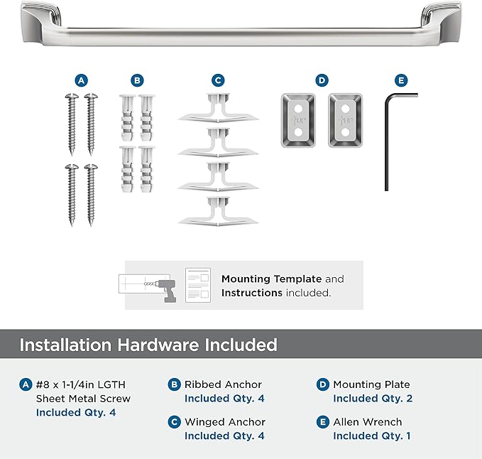 Amerock BH3603326 | Chrome Towel Bar | 18 in (457 mm) Towel Rack | Revitalize | Bathroom Towel Holder | Bathroom Hardware | Bath Accessories